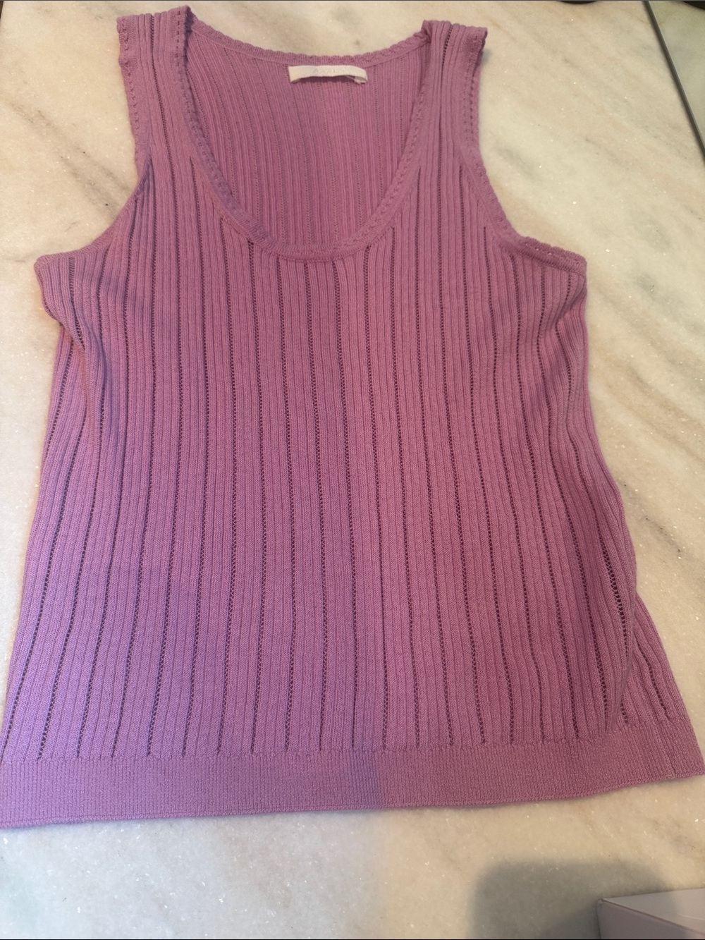 sablyn lilac pointelle cashmere tank small